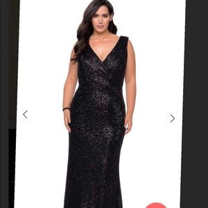 Elegant Black Sequin Evening Gown - so sparkly!